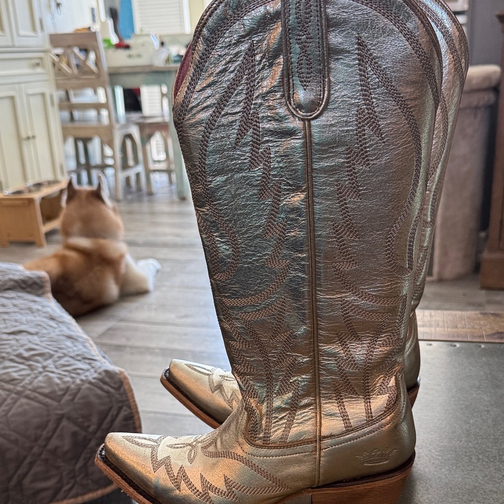 Shimmering Embroidered Western Boots